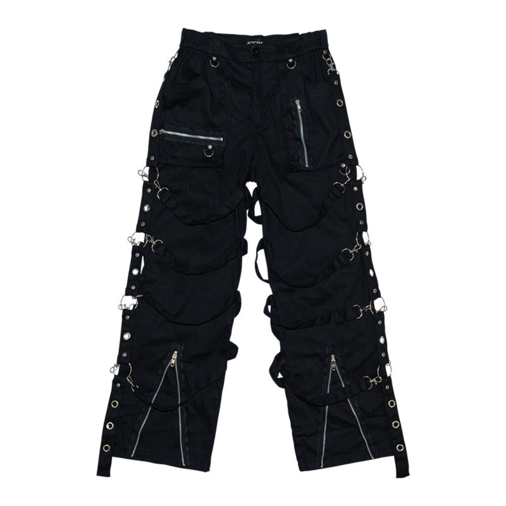 NEW ACDC RAG - Punk Revival 1033 Black Belt Bondage Pants